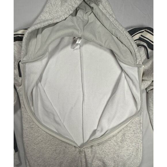 Fabletics Fleece Hooded One Piece Womens MED Gray‎ Pockets Zipper Cozy - Picture 13 of 16